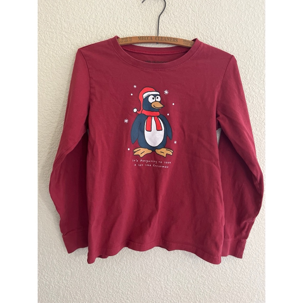 Life Is Good Kids Penguin Christmas Long Sleeve Size XXL